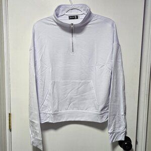 Scacto White Long Sleeve Quarter Zip Hoodie - Brand New with Tags